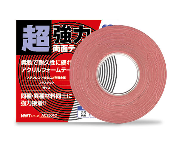 【高透明タイプ】超強力両面テープ AC2504C 幅：25mm 長さ